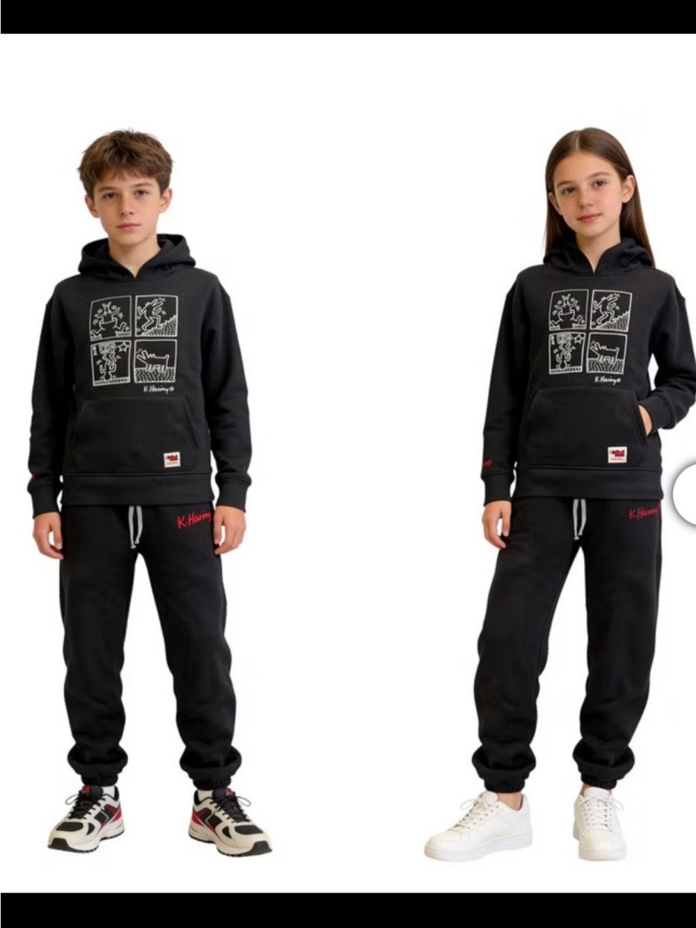 NWT Keith Haring Kids Black Hoodie and Sweatpants 2pcs set
